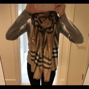 Burberry Checkered 100% Cashmere Oversized Scarf